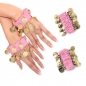 Mobile Preview: Belly Dance Handkette Armband Handschmuck Fasching Tanzen Bauchtanzen Handgelenk Manschette Verkleidung Armbänder mit goldfarbenen Münzen (Paar) in rosa